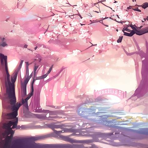 Spring Landscape Anime Wallpapers Wallpaper Cave