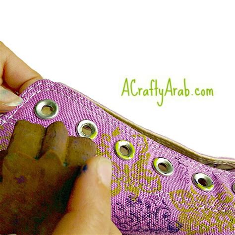 Stamped Mosaic Shoes Tutorial By A Crafty Arab