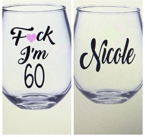 60th wine glass 60th birthday wine glass 60th t 60 wine etsy