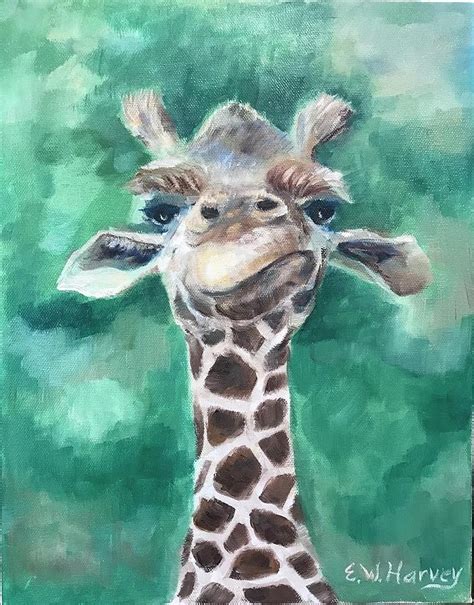 Baby Giraffe 1 Painting By Elisabeth Harvey Fine Art America
