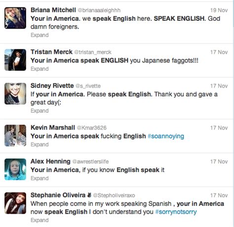 The Your In America Speak English Twitter Fail