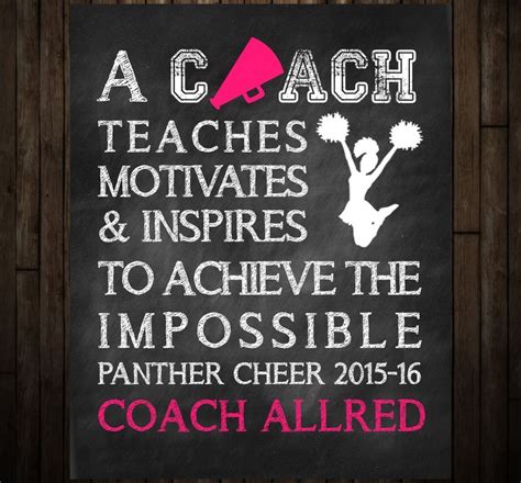 Cheer Coach Thank You Gift And Coach Keepsake Chalkboard Art Print