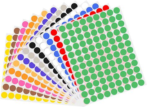 Pack Of 1296 079 Round Color Coding Labels Wisdompro 20mm Circle Dot