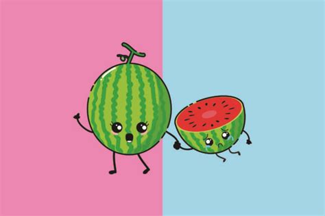 Watermelon Kawaii Cute Illustration 6 Graphic By Purplebubble · Creative Fabrica