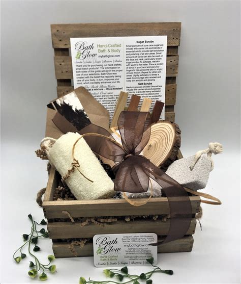Wood Crate Shower Set Spa Gift Unique Gift Gifts For Him Etsy