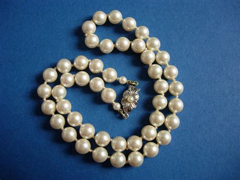 Vintage Jka Faux Pearl Necklace 925 Silver Clasp J Kohle Koehle