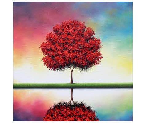 Colorful Tree Print Contemporary Art Modern Art Print Red