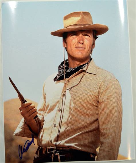 Clint Eastwood Autographed X Vintage Western Poster Photo PSA AFTAL