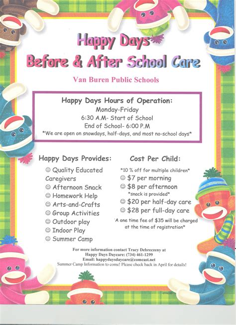 Please See The Happy Days Day Care Flyer Free Brochure Template