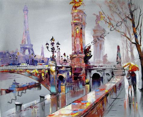 Paris Mixed Technique Painting Painting For Sale