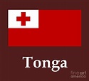 Tonga Flag And Name Digital Art by Frederick Holiday - Fine Art America