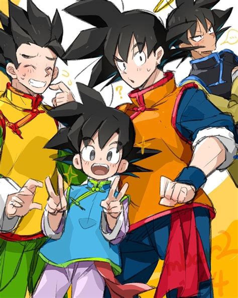 Gohan Goten Goku Y Bardock Anime Dragon Ball Dragon Ball Goku Dragon Ball Art