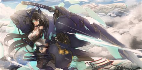 Wallpaper Anime Girls Weapon Black Hair Sword Original Characters