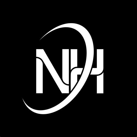 Logotipo De Nh Nh Diseño Letra Nh Blanca Diseño Del Logotipo De La