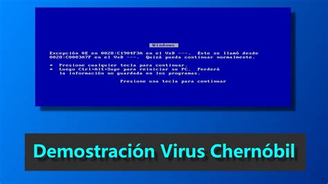 CIH Chernobyl DEMOSTRACIÓN VIRUS CIH Virus Chernobyl YouTube