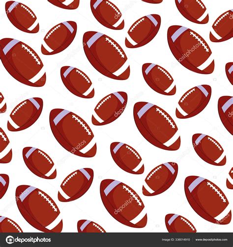 Pattern Of American Football Ball On White Background Stock Vector By