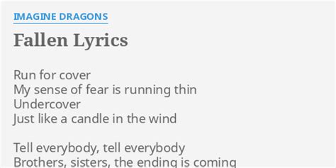 Fallen Lyrics By Imagine Dragons Run For Cover My