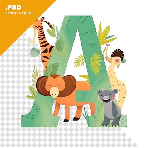 Una Letra Con Animales Y Plantas Alfabeto Del Zoológico Ilustración