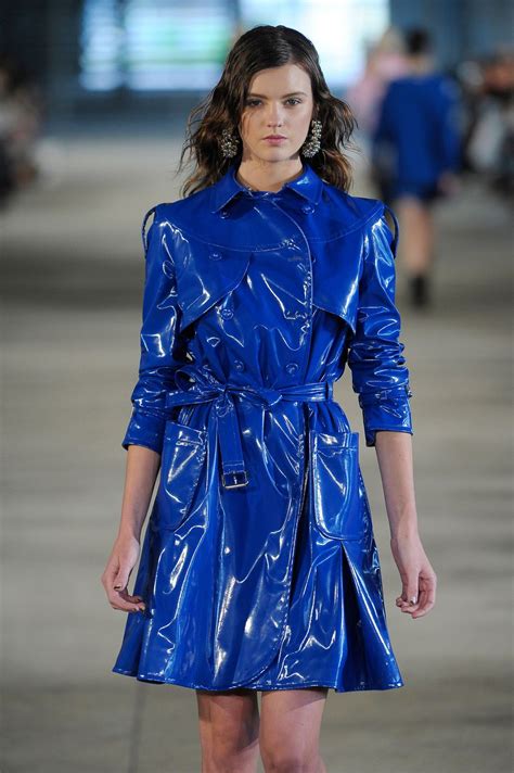 Vinyl Trenchcoat Rainwear Fashion Raincoats For Women Pencil Skirt