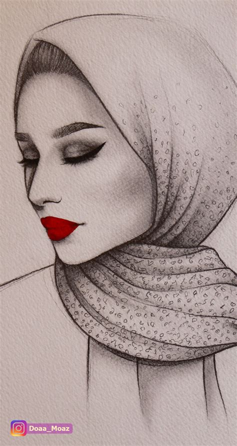 Today we will show you how to draw an adorable cartoon ballerina girl. Pencil sketch, semi profile portrait of a girl with hijab ...