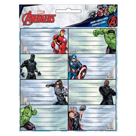 Lote De 16 Etiquetas De Avengers