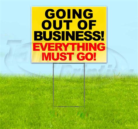 Going Out Of Business Everything Must Go 18 X 24 Yard Sign