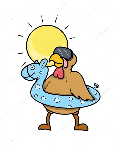 Funny Turkey Bird Going To Swim Stock Vector By ©baavli 63099843