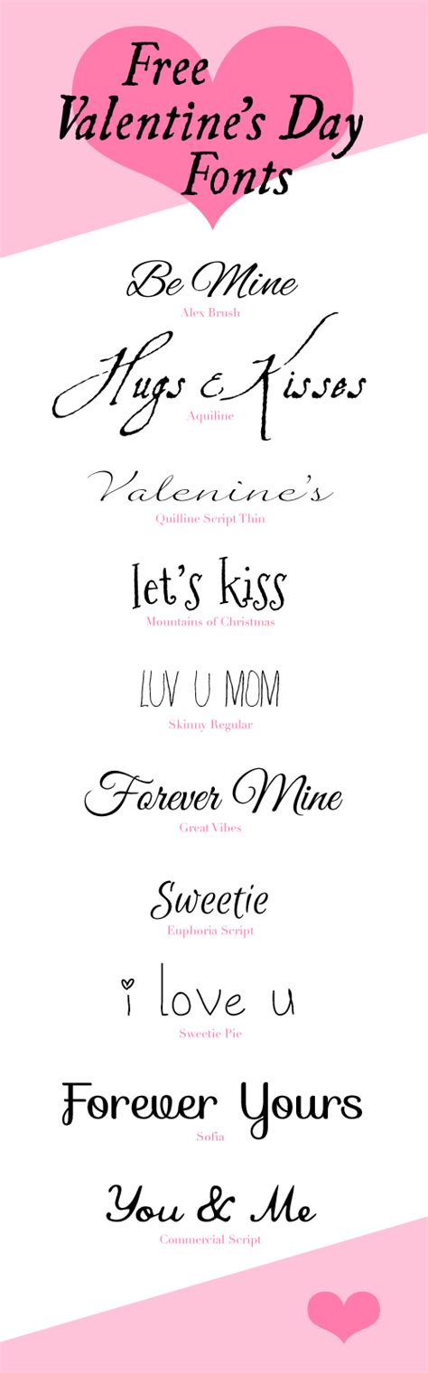 10 Free Valentines Day Fonts Valentine Decorations Fancy Fonts