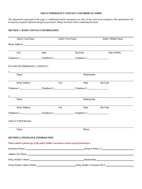 Emergency Medical Form For Adults Fill Out And Sign Online Dochub