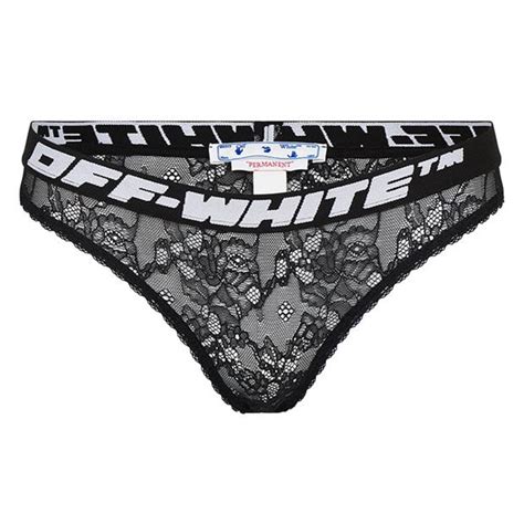 Off White Lace Band Thong Women Thong Briefs Flannels
