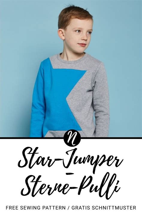 Auch viele kostenlose schnittmuster eignen sich super für kleine nähprojekte. Colorblock-Sweatshirt mit Stern für Kinder | Schnittmuster ...