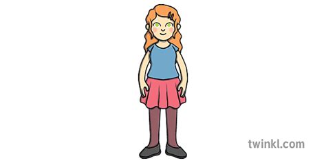 女孩站立的儿童人ks1 Sen Illustration Twinkl