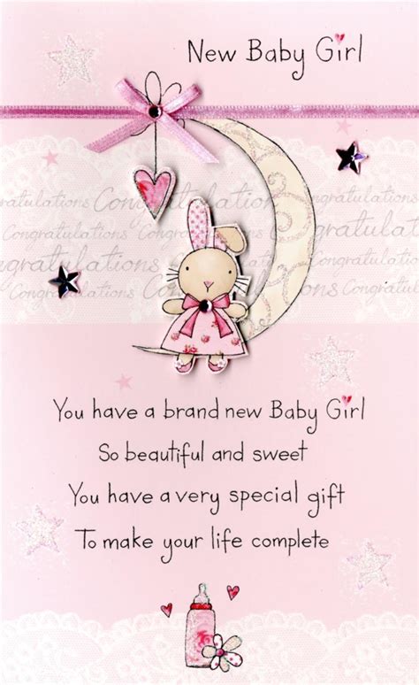 Maybe you would like to learn more about one of these? New Baby Girl Embellished Greeting Card | Cards | Love Kates