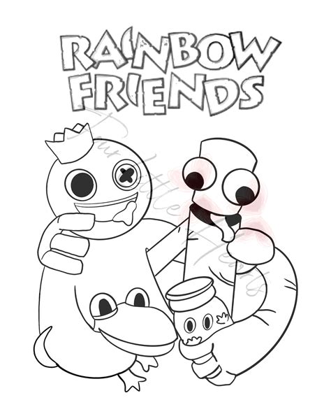 Rainbow Friends Coloring Pages Etsy Uk