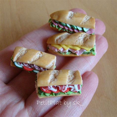 Miniature Food Sandwiches Miniature Food Tiny Food Clay Food