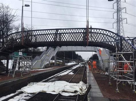 Network Rail Opens New Station Footbridge At Addiewell Scotland