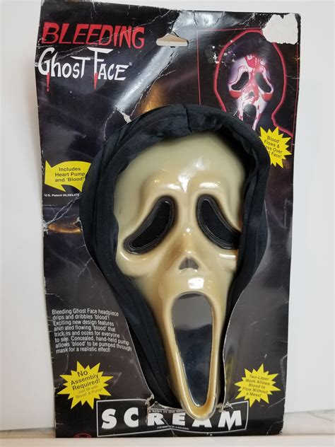 Vintage Ghostface Scream Movie Bleeding Mask In Original Package 90s