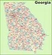 Georgia road map with cities and towns - Ontheworldmap.com