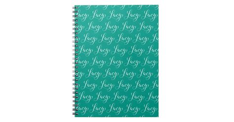 Lucy Modern Calligraphy Name Design Spiral Notebook Zazzle