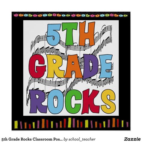 5th Grade Rocks Classroom Poster In 2021 Rock T Shirts