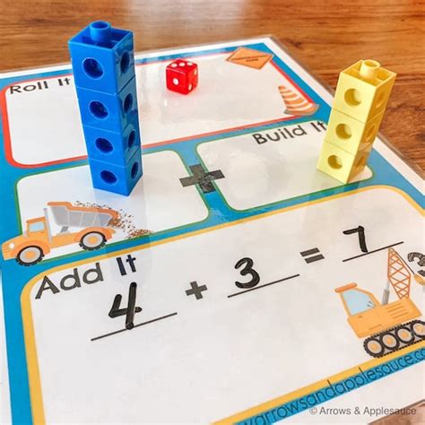Math Dice Game Printable Kids Addition Game Homeschool Etsy
