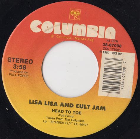 Lisa Lisa And Cult Jam Head To Toe 1987 Specialty Records Pressing