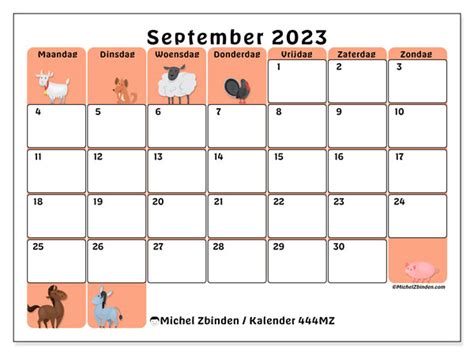 Kalender September 2023 444mz Michel Zbinden Nl