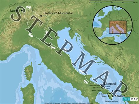 Stepmap Italy Landkarte Für Europa