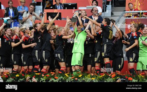 Nadine Angerer Of Germany Lifts The Trophy After Winning The Uefa Womens Euro 2013 Final Soccer