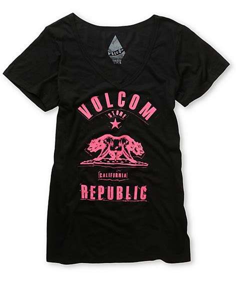 Volcom Republic Black V Neck T Shirt Zumiez