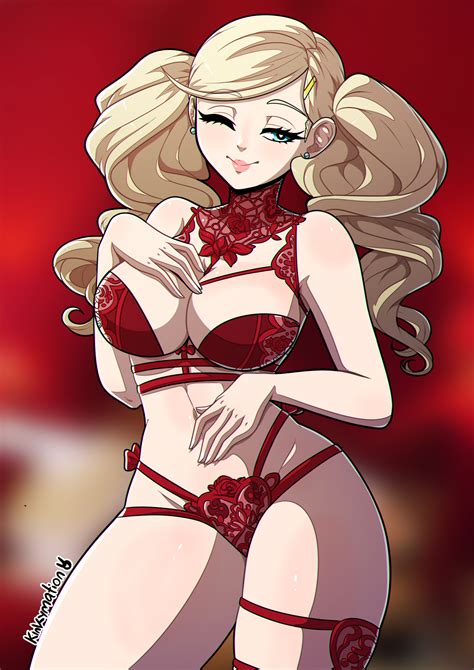 Rule 34 Akira Kurusu Ann Takamaki Atlus Big Breasts Blonde Hair Blue Eyes Earrings Female