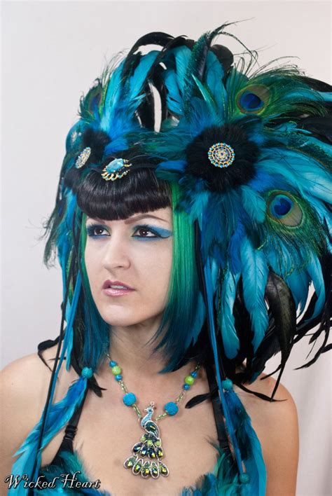 Peacock Headdress Made To Order Etsy Feather Headdress Headdress
