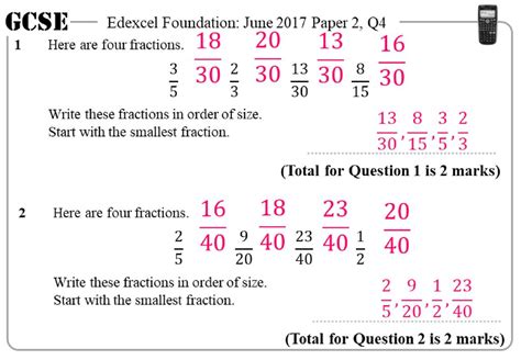 Fraction Sizes In Order Complete Guide To Fractions And Ratios In Act