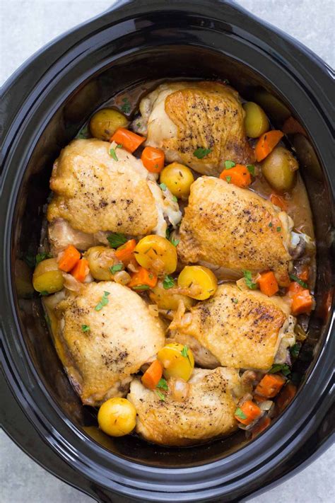 Combine cornstarch and 3 tablespoons water in a small bowl. Crock Pot Recipe For Boneless Chicken Thighs - Slow Cooker ...